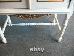 Antique Victorian Radio Cabinet With Gold Scrolled Cornice Reclaimed