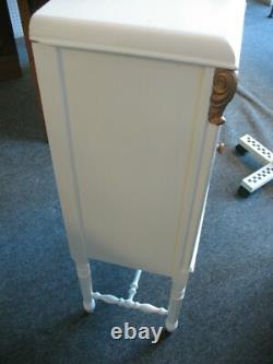 Antique Victorian Radio Cabinet With Gold Scrolled Cornice Reclaimed