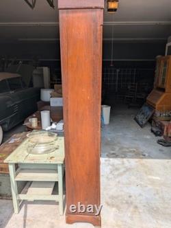 Antique Victorian Walnut 2 Glass Door Cabinet 2 Blind Door Cupboard