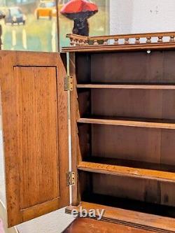 Antique Victorian Walnut Double Door Hanging Cabinet / Medicine Cabinet