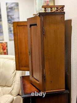 Antique Victorian Walnut Double Door Hanging Cabinet / Medicine Cabinet