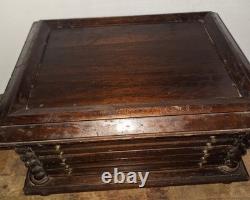Antique Victorian Walnut Spool Cabinet 3 Drawer For Pocketwatch Collection