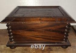 Antique Victorian Walnut Spool Cabinet 3 Drawer For Pocketwatch Collection