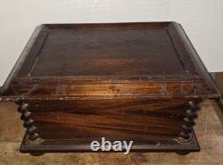 Antique Victorian Walnut Spool Cabinet 3 Drawer For Pocketwatch Collection