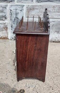 Antique Victorian Wood Mini Dresser Sewing Spool Cabinet Chest, 4 Drawers