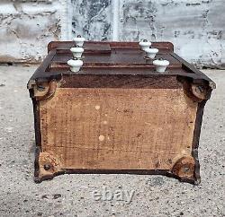 Antique Victorian Wood Mini Dresser Sewing Spool Cabinet Chest, 4 Drawers