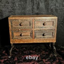 Antique/Vintage Antique Tabletop Chest Compartment Cabinet India Cabriole Legs