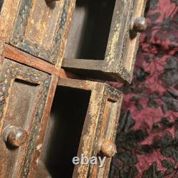 Antique/Vintage Antique Tabletop Chest Compartment Cabinet India Cabriole Legs