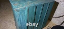 Antique / Vintage Blu Green Painted Pie Safe