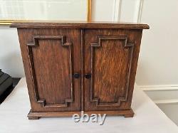 Antique Vintage Desk Table Top Stationary Letter Storage 2 Door Cabinet