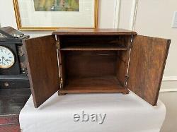 Antique Vintage Desk Table Top Stationary Letter Storage 2 Door Cabinet