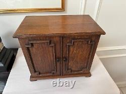 Antique Vintage Desk Table Top Stationary Letter Storage 2 Door Cabinet