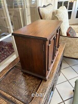 Antique Vintage Desk Table Top Stationary Letter Storage 2 Door Cabinet