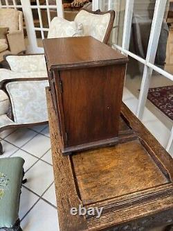 Antique Vintage Desk Table Top Stationary Letter Storage 2 Door Cabinet