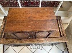 Antique Vintage Desk Table Top Stationary Letter Storage 2 Door Cabinet