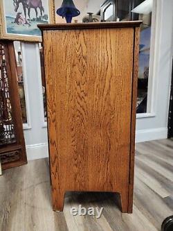 Antique Vintage Furniture Tiger Quarter Sawn Oak Music Record Storage Cabinet