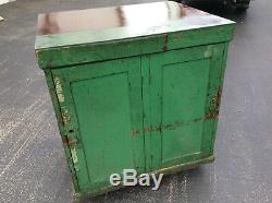 Antique / Vintage Green Wood 16 Drawer Shop Cabinet Great Look Very Good