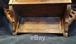 Antique Vintage Hand Carved Wood Wall Cabinet Apothecary 24x 20.5