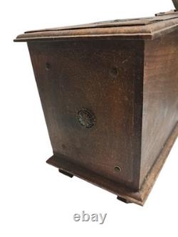 Antique Vintage Heavy Wooden 9 Drawer Spice Cabinet Apothecary Chest