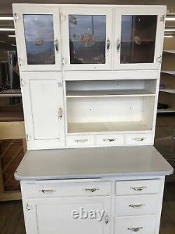 Antique Vintage Hoosier Farmhouse Kitchen Cabinet Hutch Cupboard American