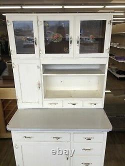 Antique Vintage Hoosier Farmhouse Kitchen Cabinet Hutch Cupboard American