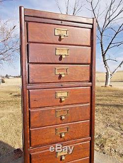 Antique Vintage MACEY 12 Drawer Oak File Cabinet