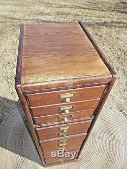 Antique Vintage MACEY 12 Drawer Oak File Cabinet