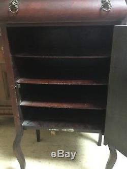 Antique Vintage Mahogany Record Cabinet Cupboard Music Box