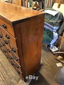 Antique Vintage Mahogany Wood 40 Drawer Storage Apothecary Cabinet Counter