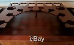 Antique Vintage Mahogany Wood Flip Top Bar Server Pop Up Bar Cabinet Free ship