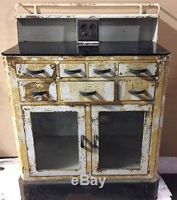 Antique Vintage Medical Cabinet Metal Ta217