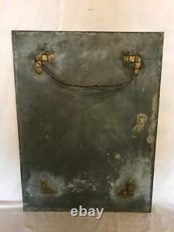 Antique Vintage Nickel over Brass Framed 18x24 Vanity Mirror Old 821-25B