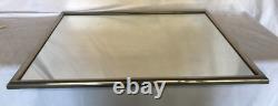 Antique Vintage Nickel over Brass Framed 18x24 Vanity Mirror Old 821-25B