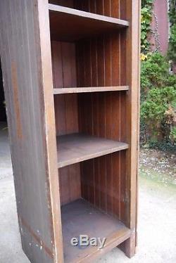 Antique Vintage Oak Built-In Bookcase Pair Early 1900's Knox Hall Columbia U
