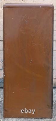 Antique Vintage Old Mid Century Modern Steel Metal Cabinet Closet Coat Wardrobe