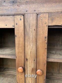 Antique Vintage Primitive 2 Door Cabinet Storage Cupboard