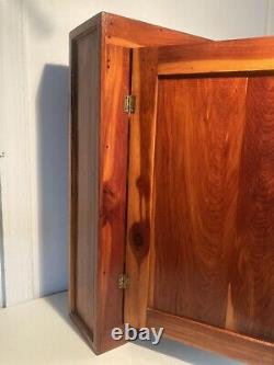Antique Vintage Red Cedar Wood Medicine Cabinet Wall Hanging Cabin Rustic Beauty