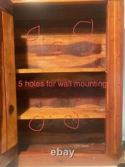 Antique Vintage Red Cedar Wood Medicine Cabinet Wall Hanging Cabin Rustic Beauty