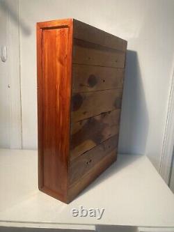 Antique Vintage Red Cedar Wood Medicine Cabinet Wall Hanging Cabin Rustic Beauty