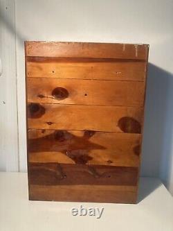 Antique Vintage Red Cedar Wood Medicine Cabinet Wall Hanging Cabin Rustic Beauty