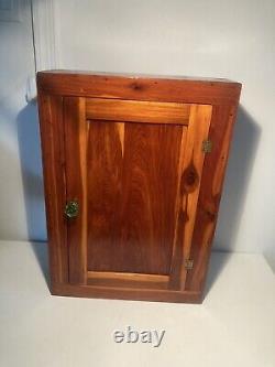 Antique Vintage Red Cedar Wood Medicine Cabinet Wall Hanging Cabin Rustic Beauty