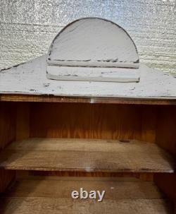 Antique Vintage Shabby Handmade Primitive Painted Wood Cabinet 36.5 In