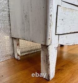 Antique Vintage Shabby Handmade Primitive Painted Wood Cabinet 36.5 In