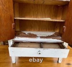 Antique Vintage Shabby Handmade Primitive Painted Wood Cabinet 36.5 In