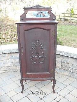 Antique Vintage Sheet Music Cabinet with Mirror