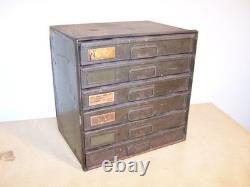 Antique Vintage Steel (6) Drawer Ford Automotive Small Parts Hardware Cabinet