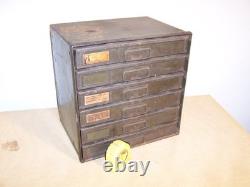 Antique Vintage Steel (6) Drawer Ford Automotive Small Parts Hardware Cabinet