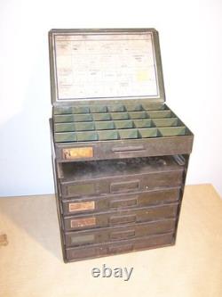 Antique Vintage Steel (6) Drawer Ford Automotive Small Parts Hardware Cabinet