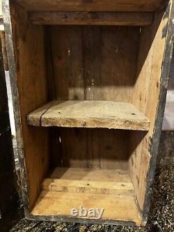 Antique Vintage Wood Wall Cabinet Screen Door Garage Barn Rustic Hanging