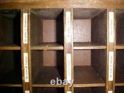 Antique Vintage Wooden 200 Slot Pigeon Hole Cubby 66 1/2 x 36 P. O. InnHotel